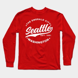 Vintage Seattle Emerald City Washington USA Long Sleeve T-Shirt